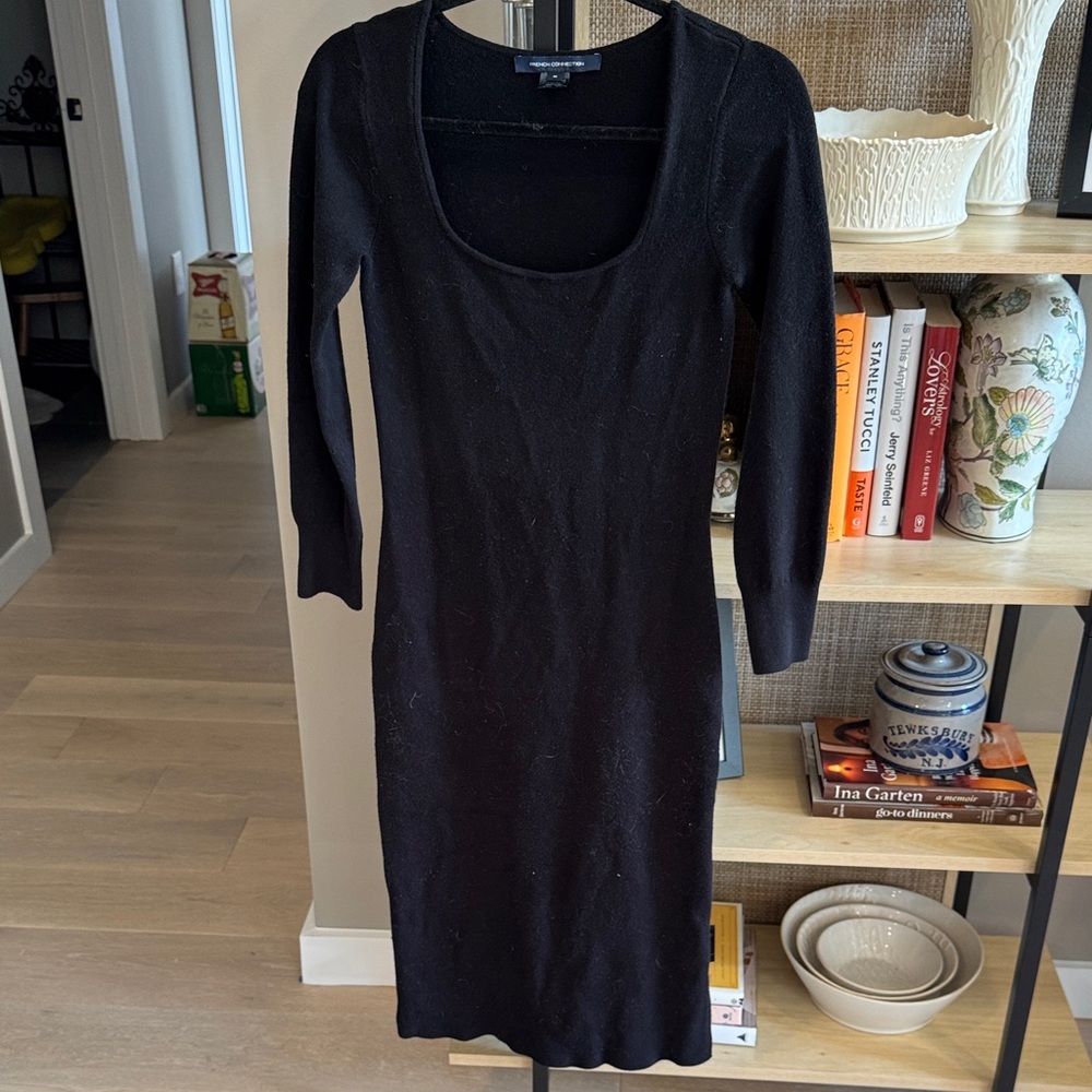 French Connection Black Long Sleeve Dress